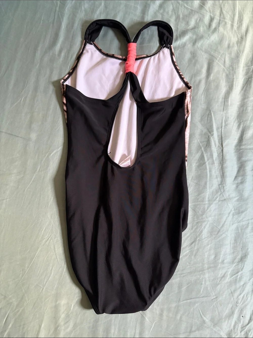 Xhilaration Black, Brown & Coral Tiger Face One-Piece Swimsuit